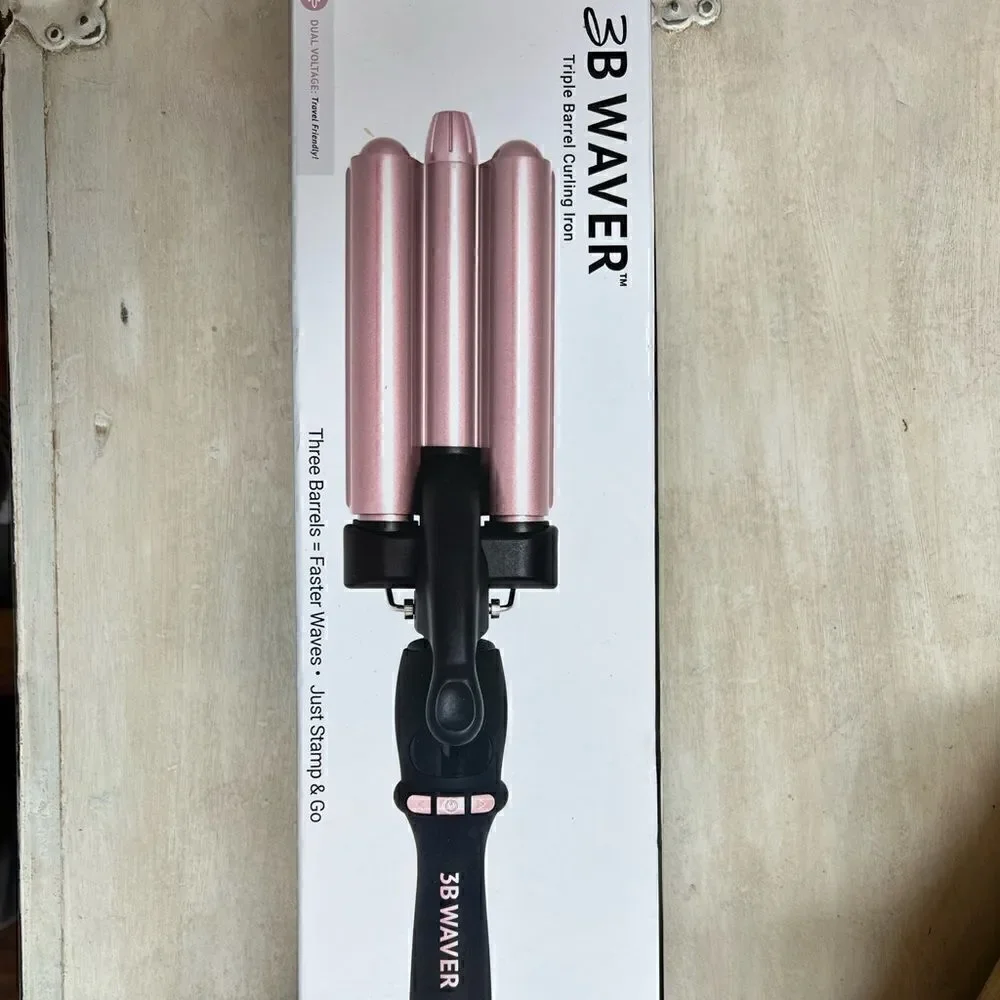 THE BEACHWAVER CO 3B WAVER MIDNIGHT ROSE triple barrel brand new in box